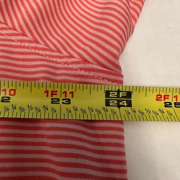 Greyson Golf Polo Shirt Men’s XL Red Pink Striped Performance Stretch - Picture 6 of 7